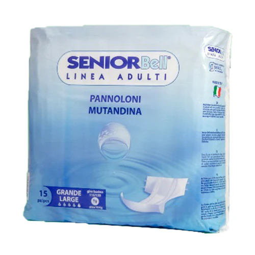 SENIOR bell Linea Adulti Pannoloni a mutandina traspiranti EXTRA taglia LARGE - Confezione da 15 pezzi