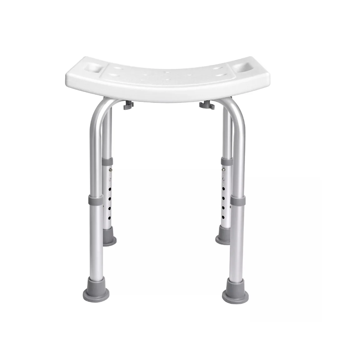 Sgabello Doccia Sedile da Bagno, Altezza regolabile, Alluminio Antiruggine, Piedini Antiscivolo in Gomma, per Anziani e Disabili o Riabilitazione - Image 4