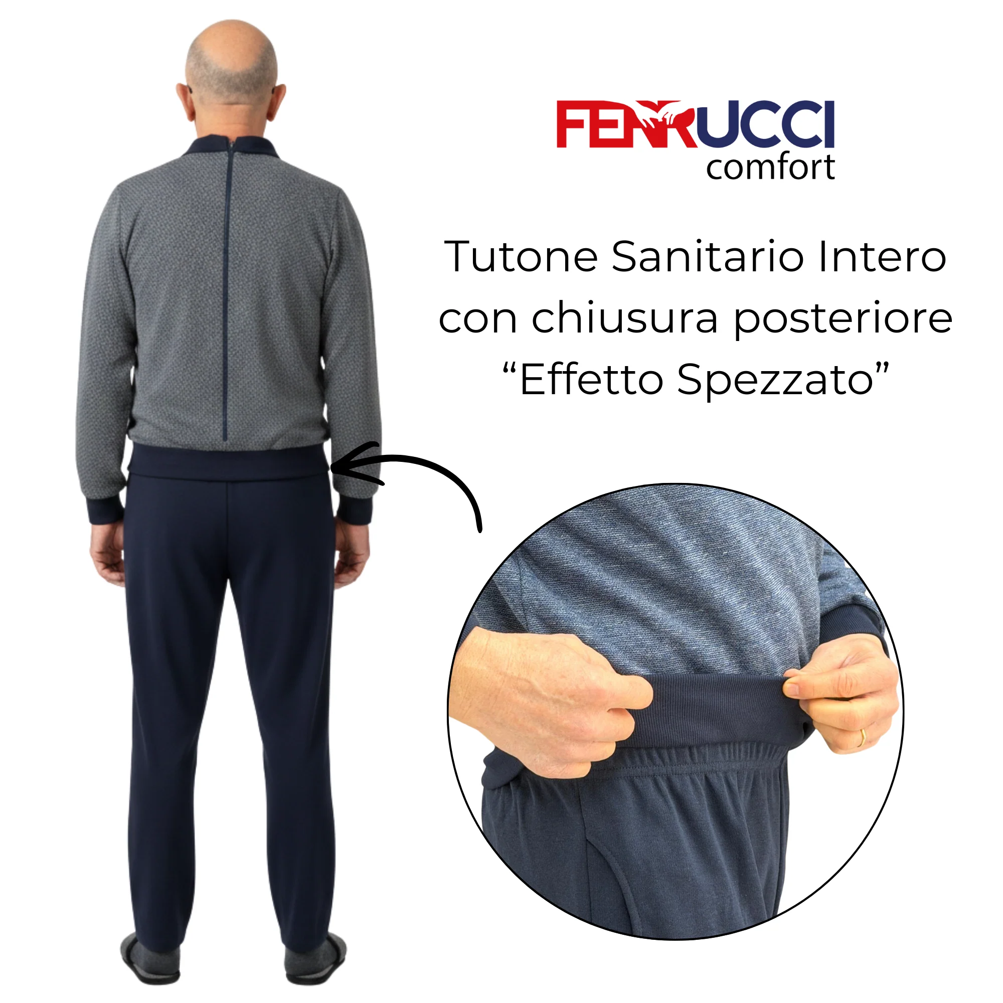 Tuta Intera Adattiva Anti-manipolazione per Esterno da Uomo, Invernale con Chiusura Zip Posteriore - 9051 - Image 7