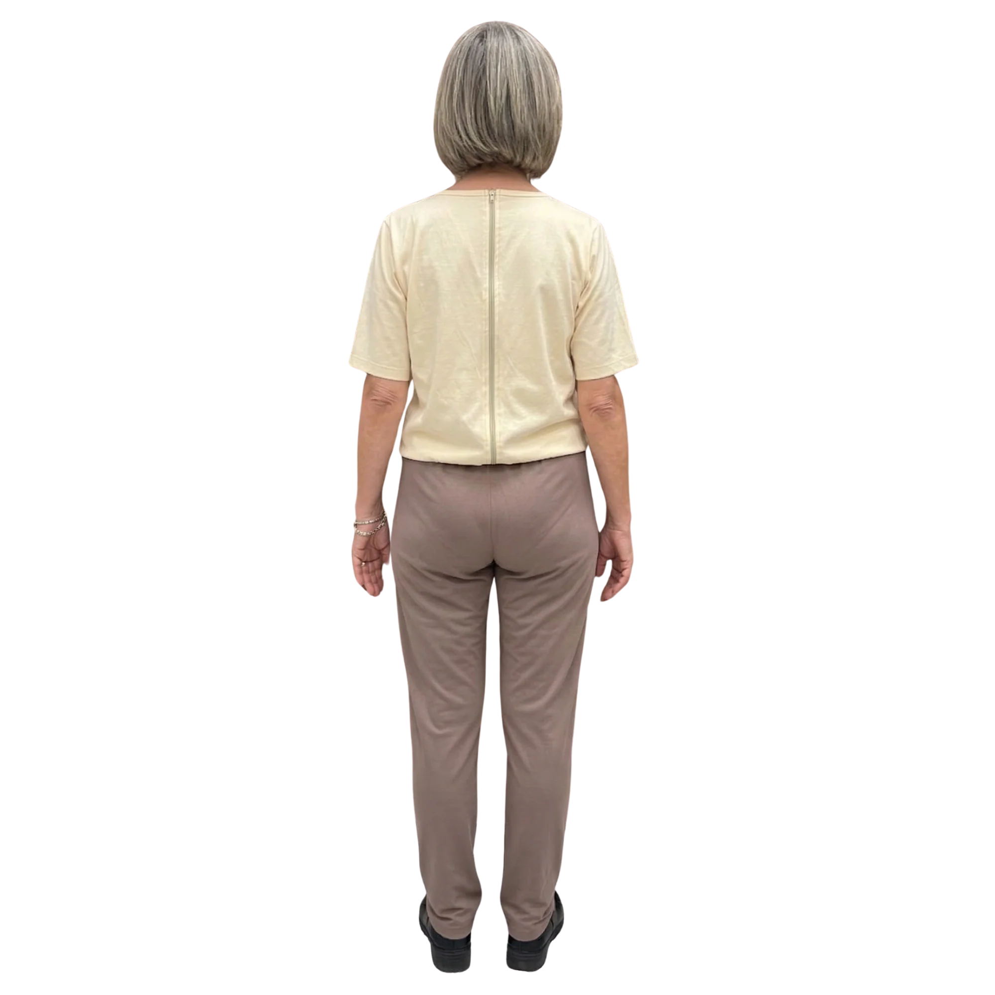 Tuta Donna Manica Corta per Anziane con Zip Posteriore, tessuto idrofobico | Abbigliamento Cotone Alzheimer | Ferrucci Comfort - 9027 MC PL - Image 4