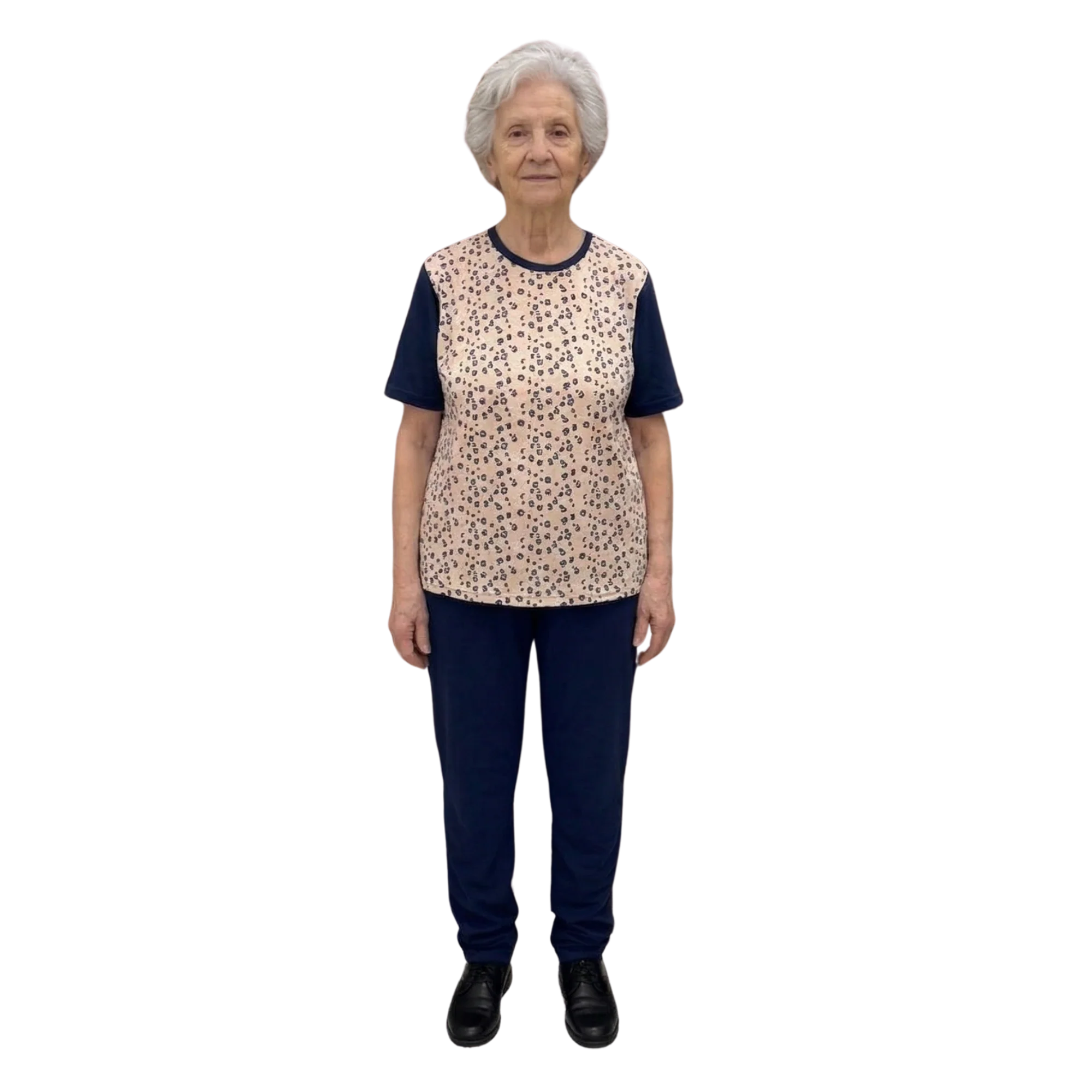 Tuta Donna Manica Corta per Anziane con Zip Posteriore, tessuto idrofobico | Abbigliamento Cotone Alzheimer | Ferrucci Comfort - 9027 MC PL - Image 8