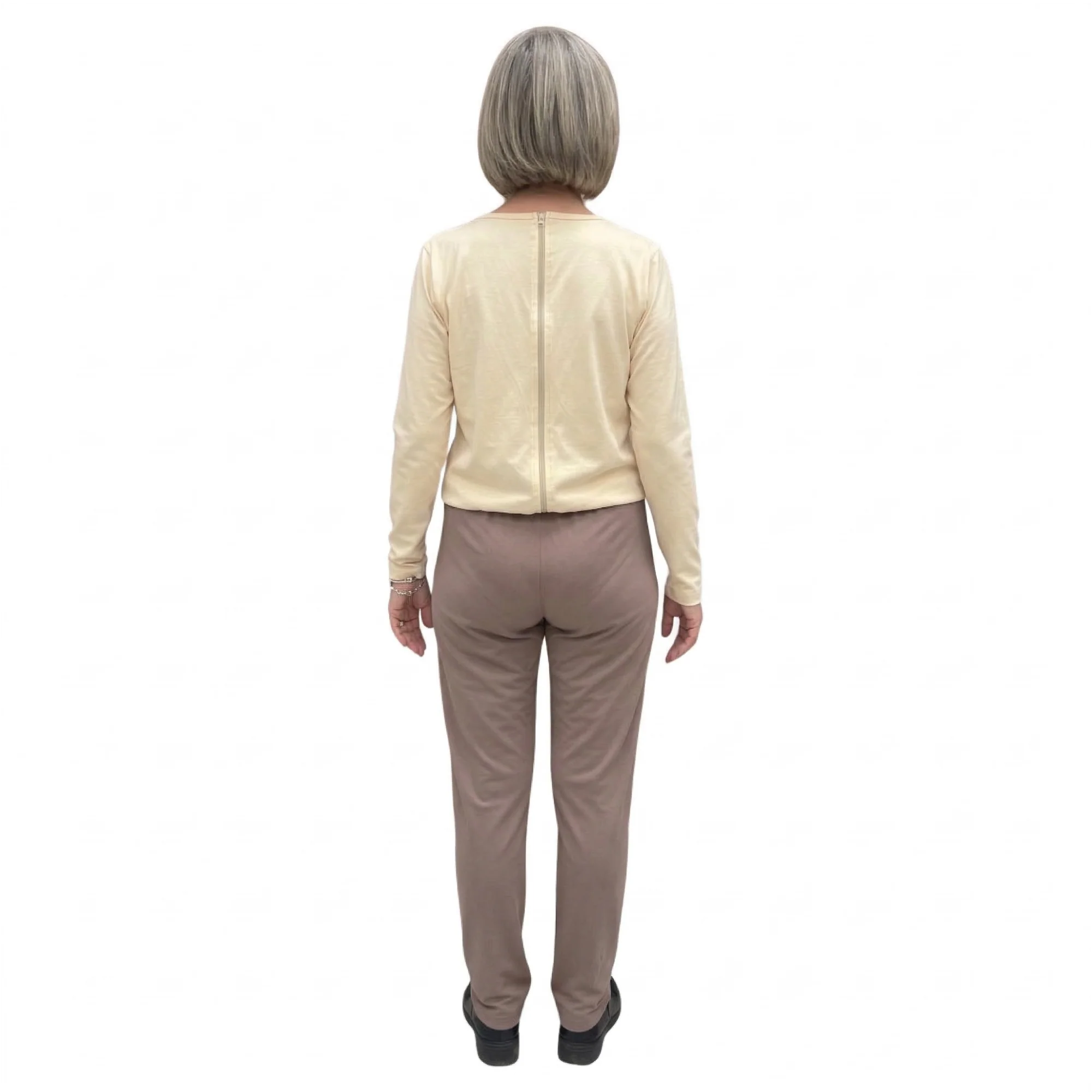 Tuta Girocollo Donna Cotone per Anziane con Zip Posteriore, tessuto idrofobico | Abbigliamento Alzheimer | Ferrucci Comfort - 9027 ML PL - Image 3