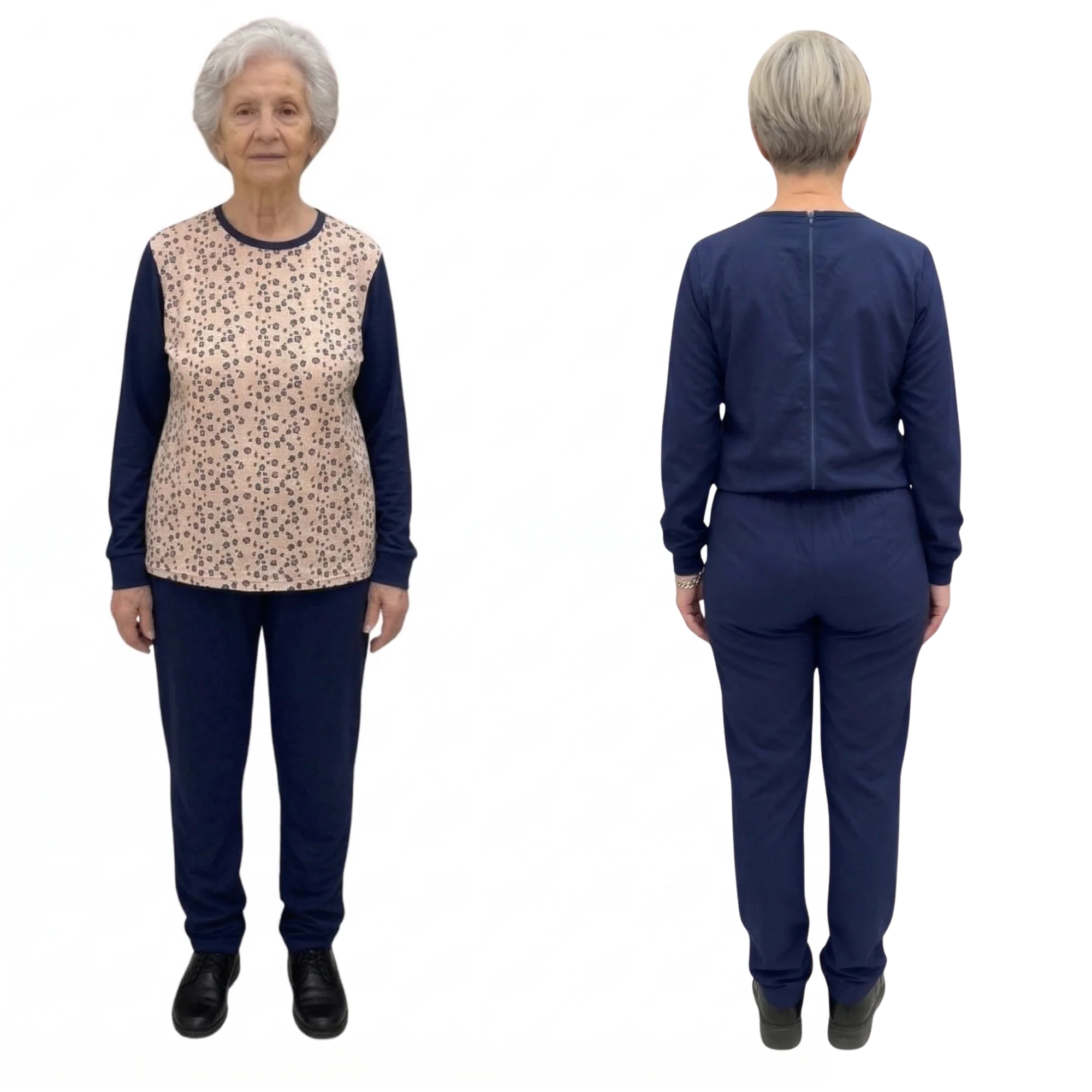 Tuta Girocollo Donna Cotone per Anziane con Zip Posteriore, tessuto idrofobico | Abbigliamento Alzheimer | Ferrucci Comfort - 9027 ML PL - Image 4