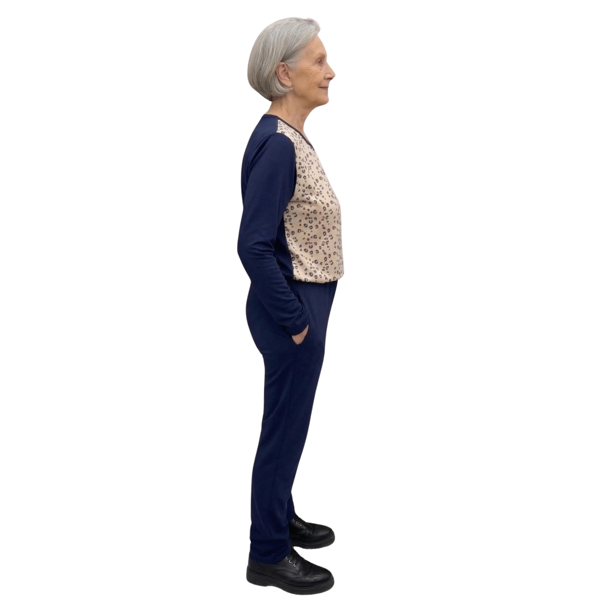 Tuta Girocollo Donna Cotone per Anziane con Zip Posteriore, tessuto idrofobico | Abbigliamento Alzheimer | Ferrucci Comfort - 9027 ML PL - Image 6