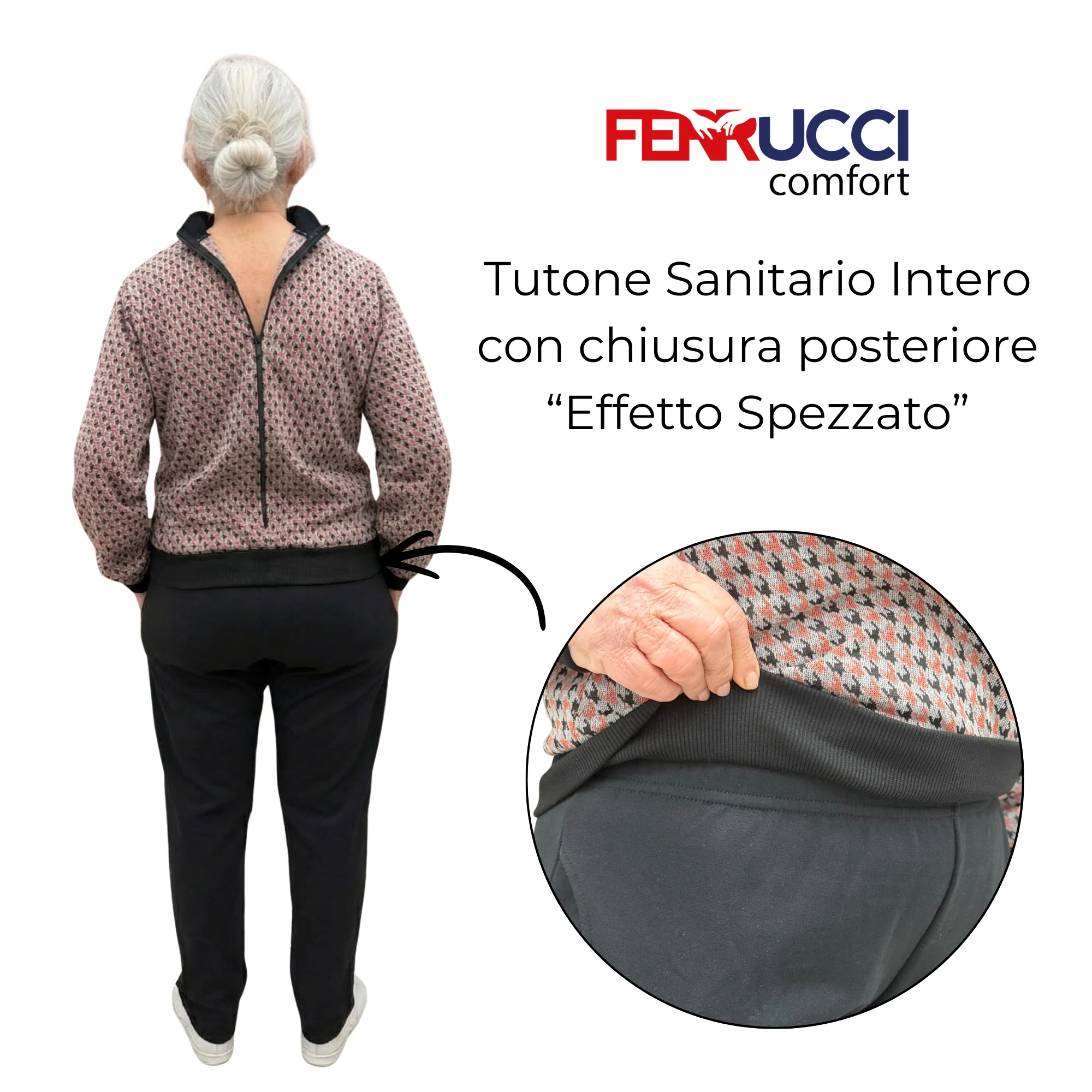 Tuta Intera Adattiva Anti-manipolazione per Esterno da Donna, Invernale con Chiusura Zip Posteriore - 9052 - Image 6