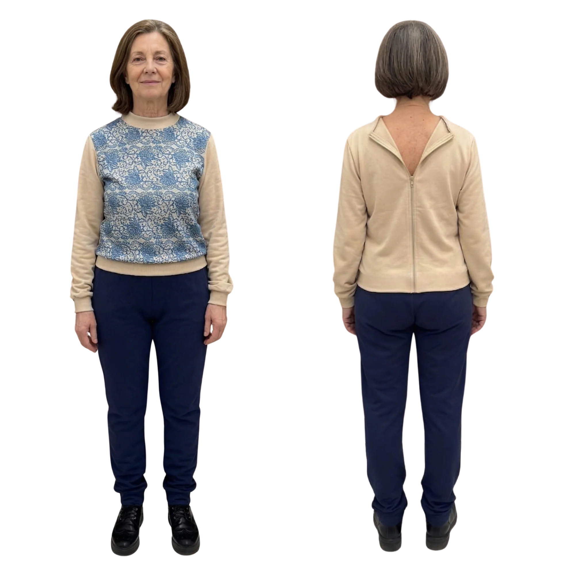 Tuta Lupetto Donna Invernale per Anziane con Zip Posteriore e tessuto idrofobico | Abbigliamento Adattivo Alzheimer | Ferrucci Comfort - 9025 - Image 5