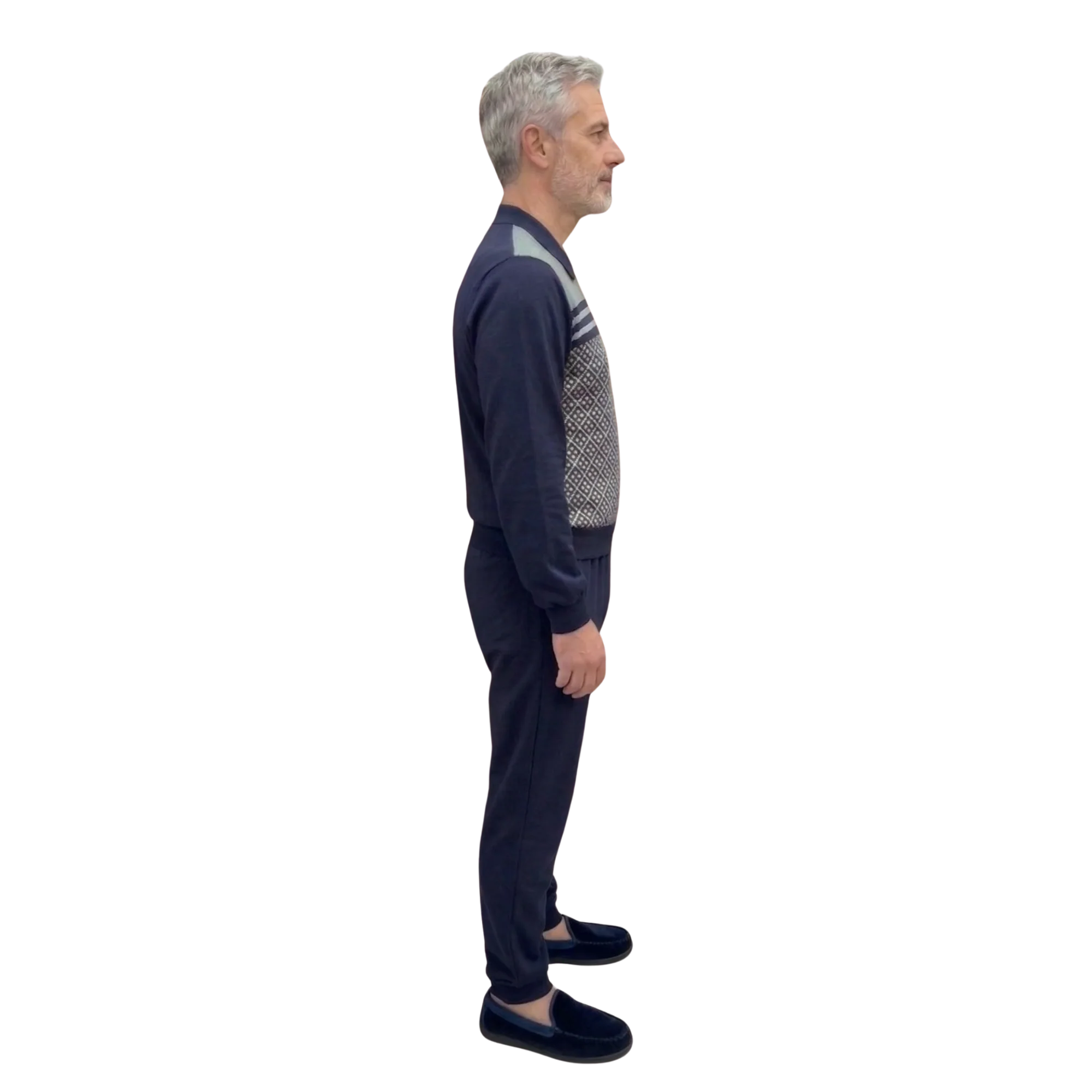 Tuta Polo Uomo Invernale per Anziani con Zip Posteriore, tessuto idrofobico | Abbigliamento Adattivo Alzheimer e Demenza | Ferrucci Comfort - 9024 - Image 3
