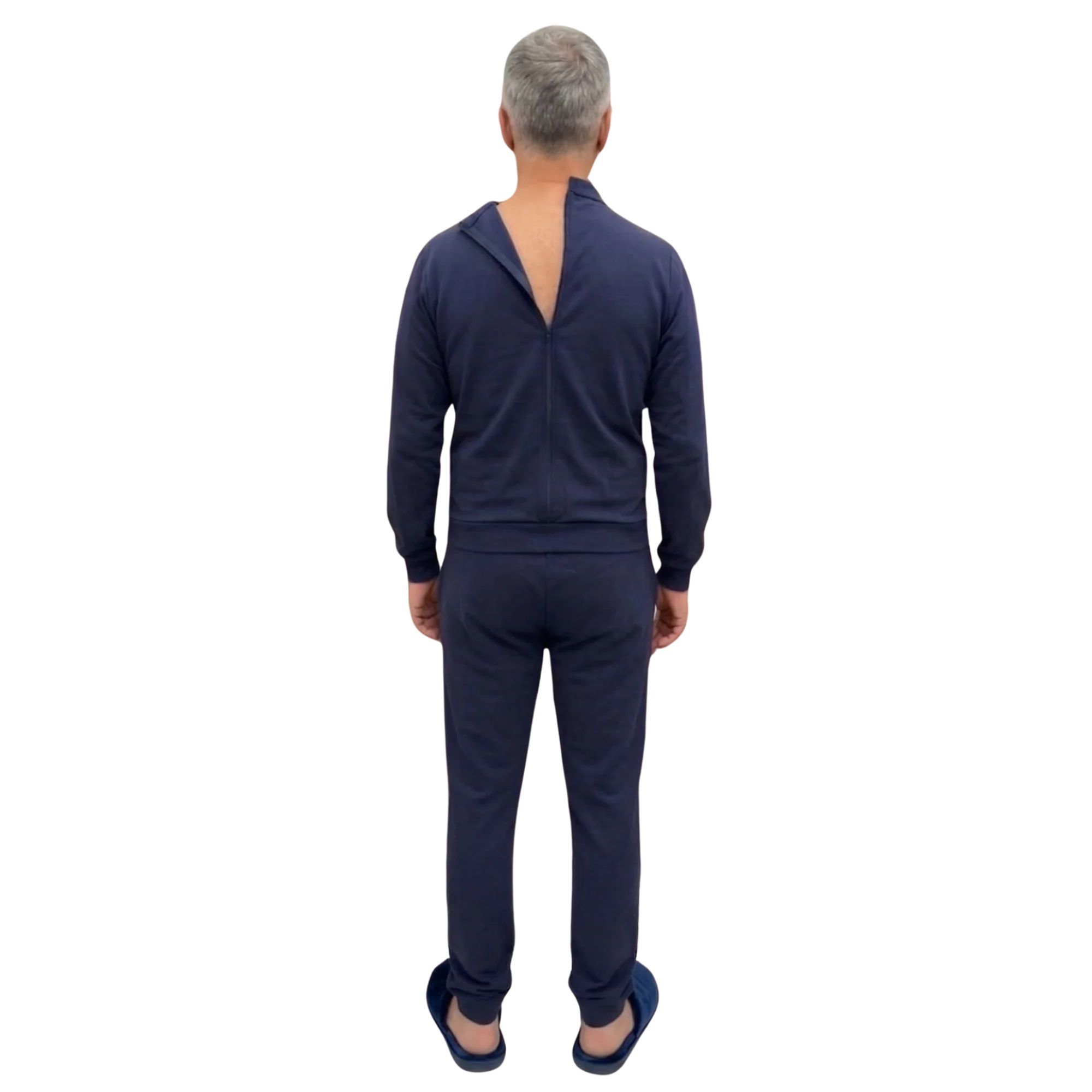 Tuta Polo Uomo Invernale per Anziani con Zip Posteriore, tessuto idrofobico | Abbigliamento Adattivo Alzheimer e Demenza | Ferrucci Comfort - 9024 - Image 5