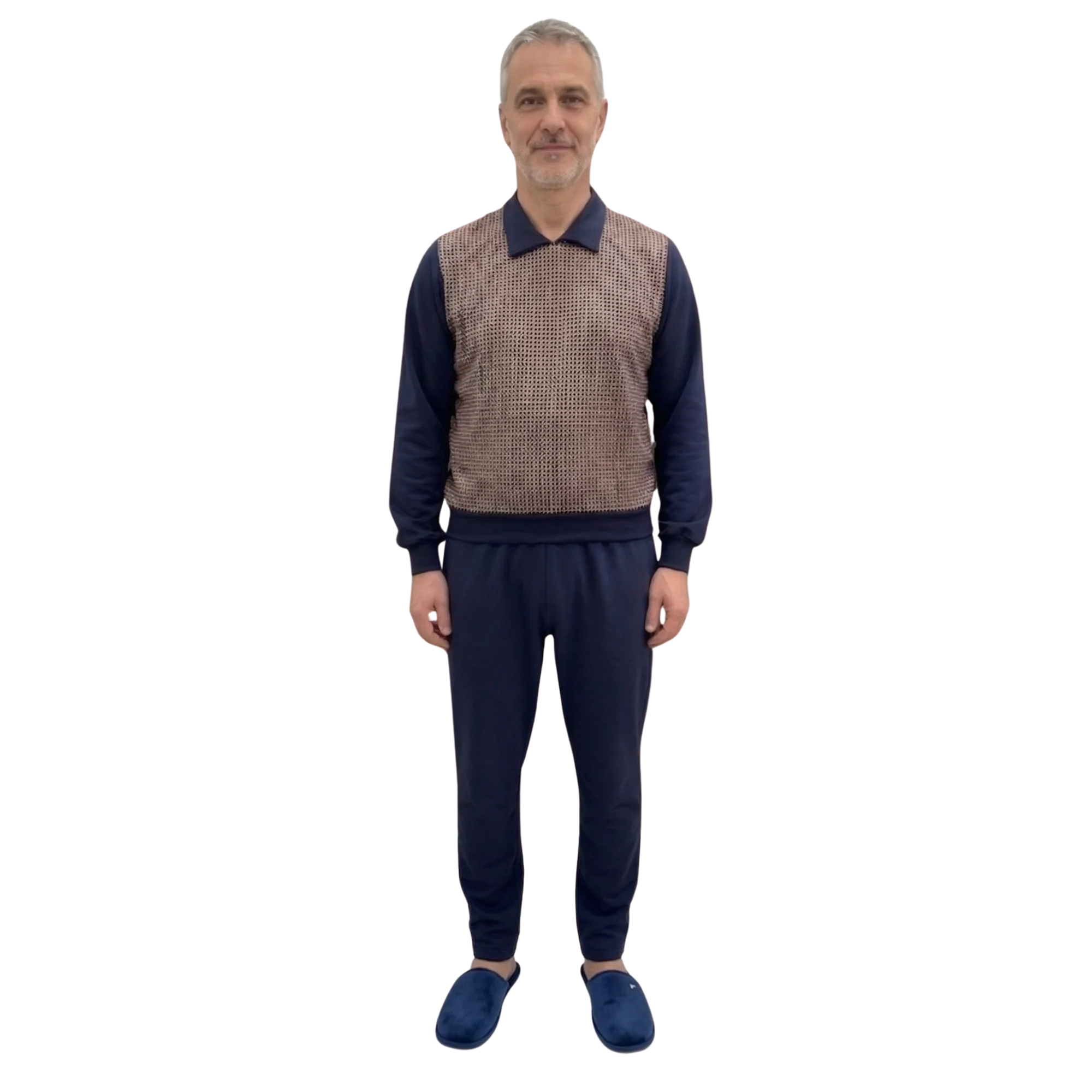 Tuta Polo Uomo Invernale per Anziani con Zip Posteriore, tessuto idrofobico | Abbigliamento Adattivo Alzheimer e Demenza | Ferrucci Comfort - 9024 - Image 7