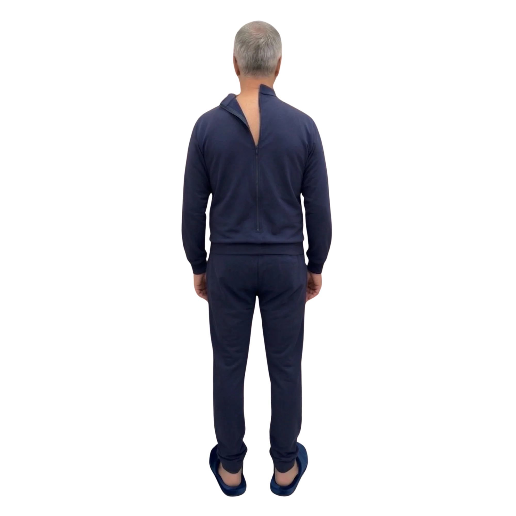 Tuta Polo Uomo Invernale per Anziani con Zip Posteriore, tessuto idrofobico | Abbigliamento Adattivo Alzheimer e Demenza | Ferrucci Comfort - 9024 - Image 9