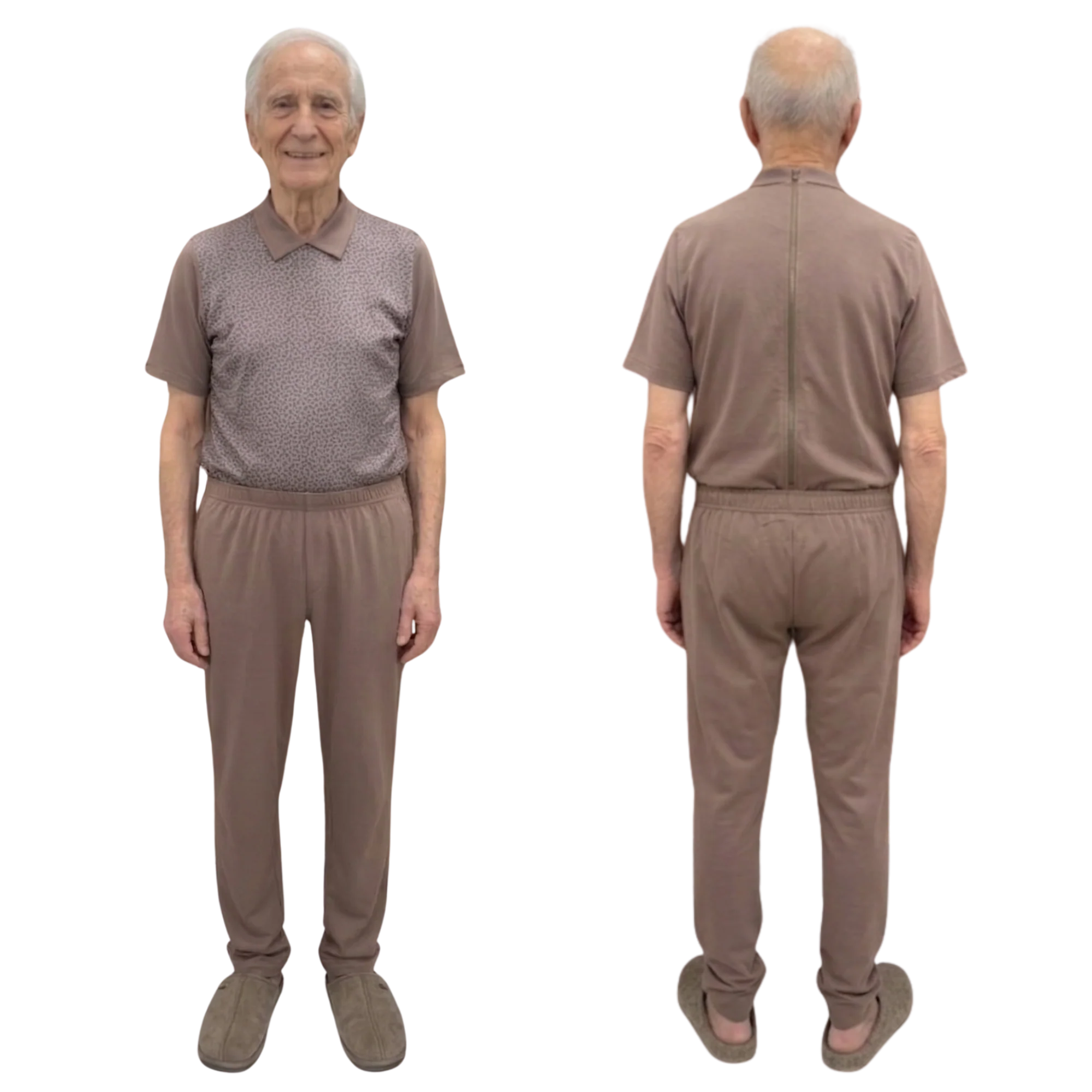 Tuta Estiva Uomo Cotone per Anziani con Zip Posteriore, tessuto idrofobico | Abbigliamento Alzheimer | Ferrucci Comfort - 9026 MC PL