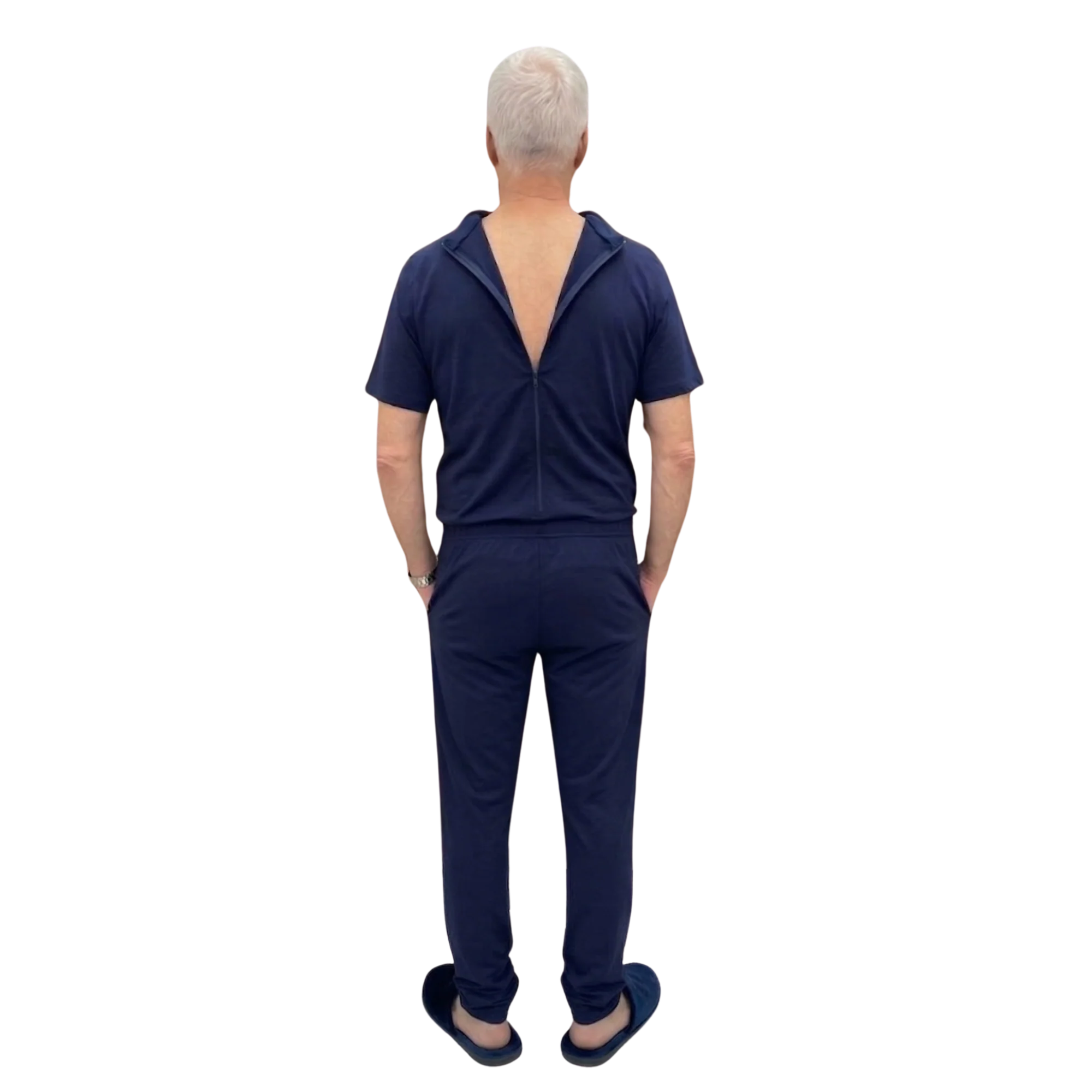 Tuta Estiva Uomo Cotone per Anziani con Zip Posteriore, tessuto idrofobico | Abbigliamento Alzheimer | Ferrucci Comfort - 9026 MC PL - Image 7