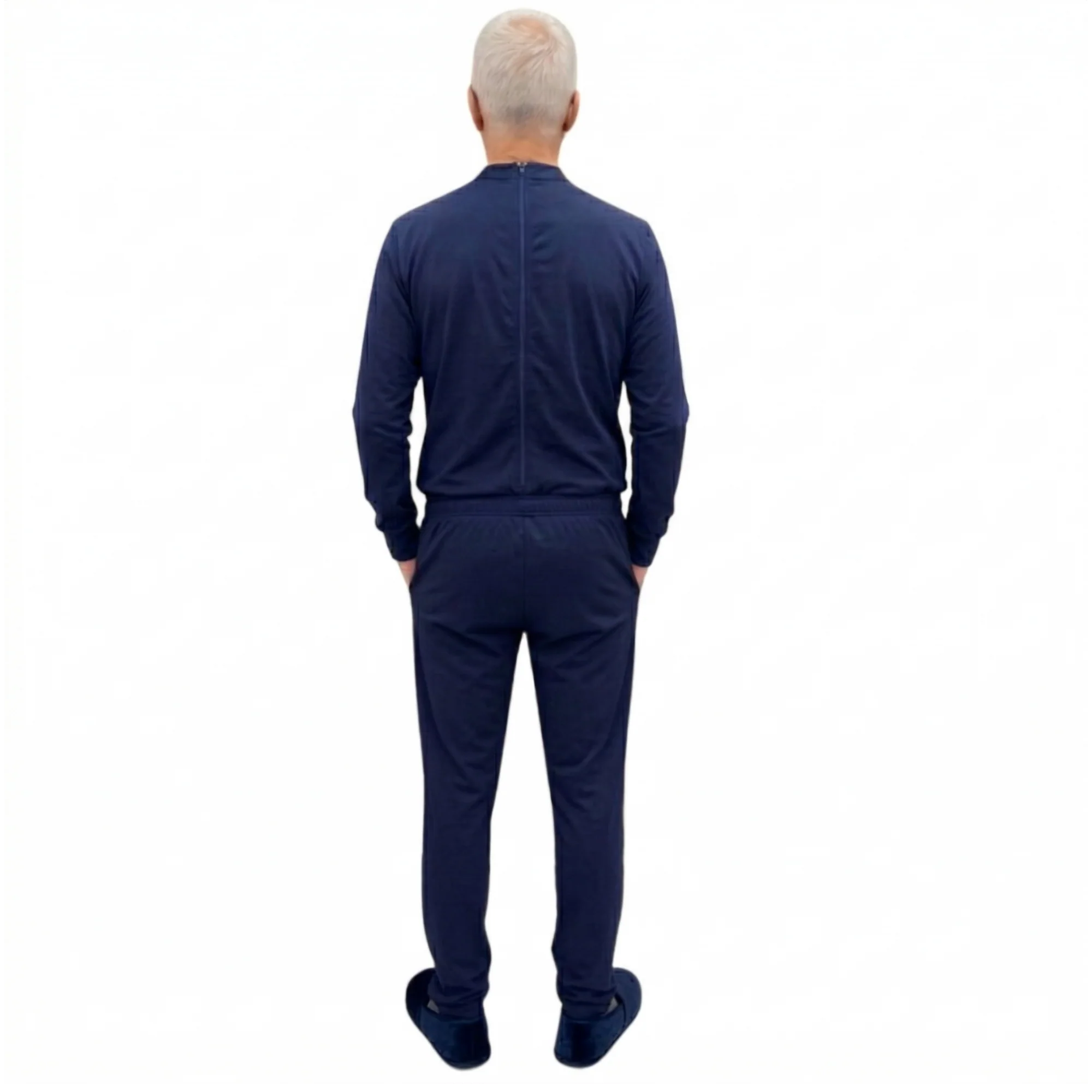 Tuta Polo Uomo Cotone per Anziani con Zip Posteriore, tessuto idrofobico | Abbigliamento Adattivo per Alzheimer | Ferrucci Comfort - 9026 - Image 3