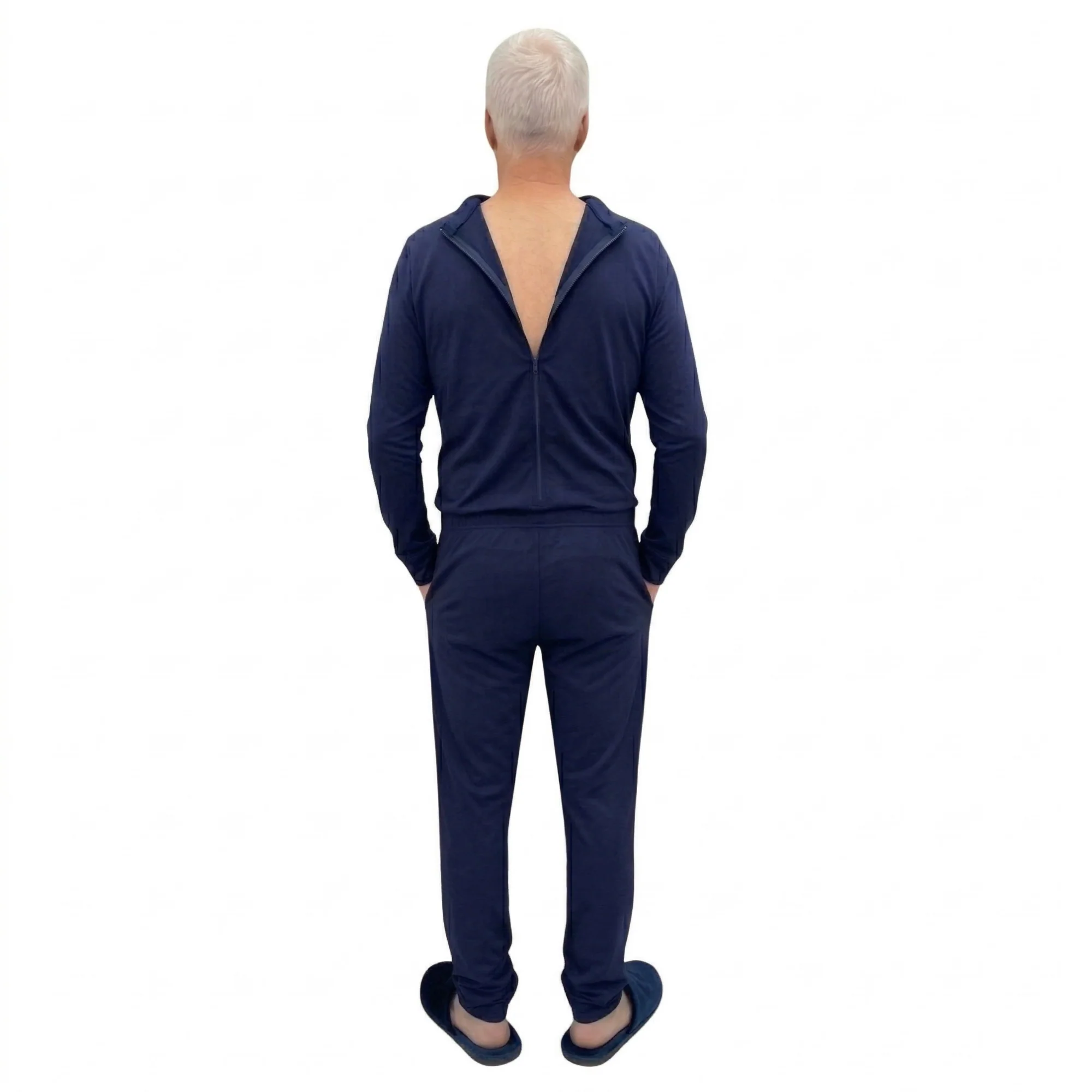 Tuta Polo Uomo Cotone per Anziani con Zip Posteriore, tessuto idrofobico | Abbigliamento Adattivo per Alzheimer | Ferrucci Comfort - 9026 - Image 4
