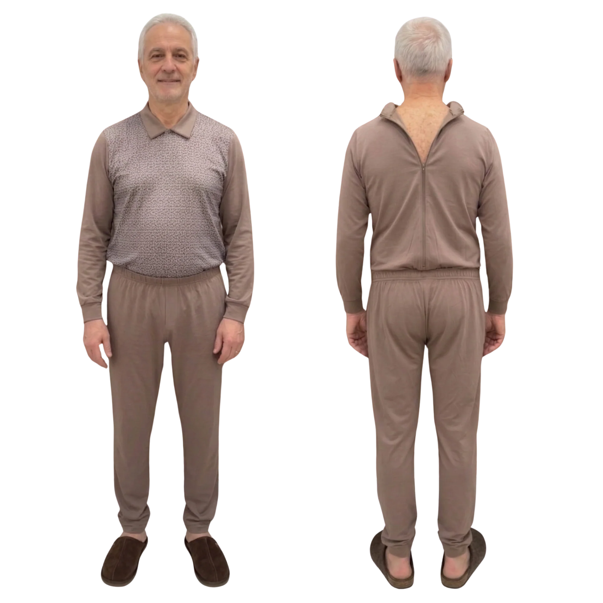 Tuta Polo Uomo Cotone per Anziani con Zip Posteriore, tessuto idrofobico | Abbigliamento Adattivo per Alzheimer | Ferrucci Comfort - 9026 - Image 5
