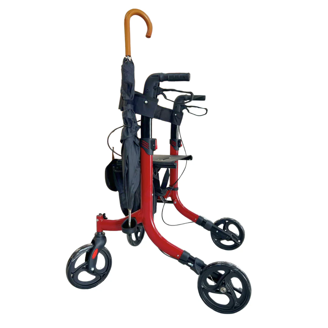 Deambulatore con Freni Pieghevole Regolabile Compatto in Alluminio, Girello per Anziani, - Cesto portaoggetti, 4 Ruote, Rollator - VITAWALK PRO SC5023B - Image 9
